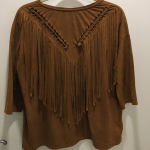 Le Lis Blanc Brown Velvet Top